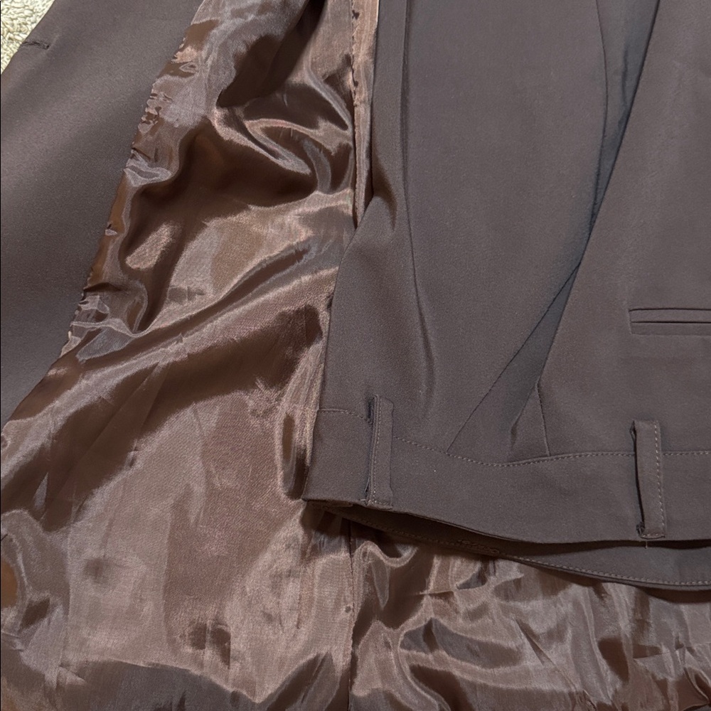 Telepathy by Aritzia Dark Brown Suit Set (Blazer + Pants) 2X1 - Picture 8 of 14